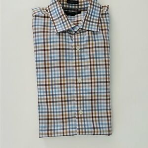 Banana Republic Blue and Brown Checkered Shirt